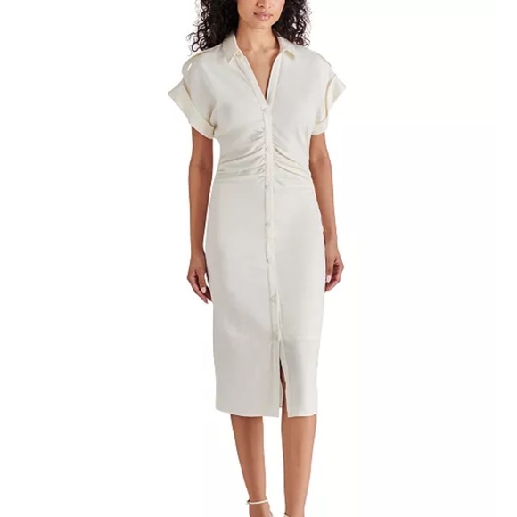 Steve Madden Women's Cambrie Midi Shirtdress Size Large - Picture 1 of 10